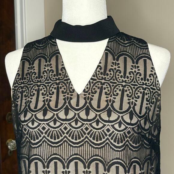 London Times 20's Style Halter Dress with Collar Women's 4 | Black | EUC - Picture 2 of 10